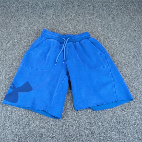 Under Armour Mens Fleece Shorts Small Blue Cotton Blend Athletic Gym Loose Fit — photo 2